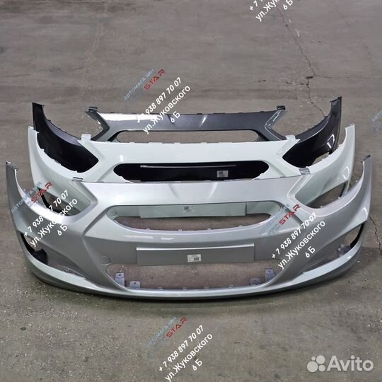 Передний бампер на hyundai solaris 1