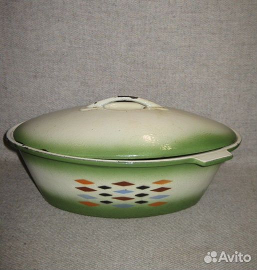 Тяжелая чугунная утятница