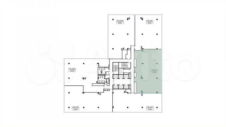Продается офисное помещение площадью 368.5 кв.м