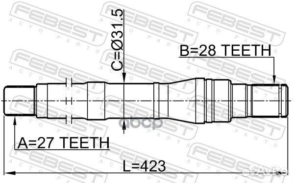 Полуось hyundai santa FE 06-12 прав. 1212-sfbm