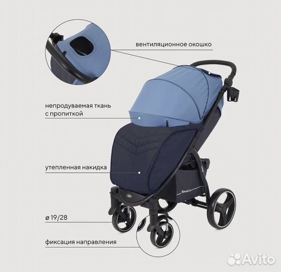 Прогулочная коляска Rant basic Alpine RA450, Blue
