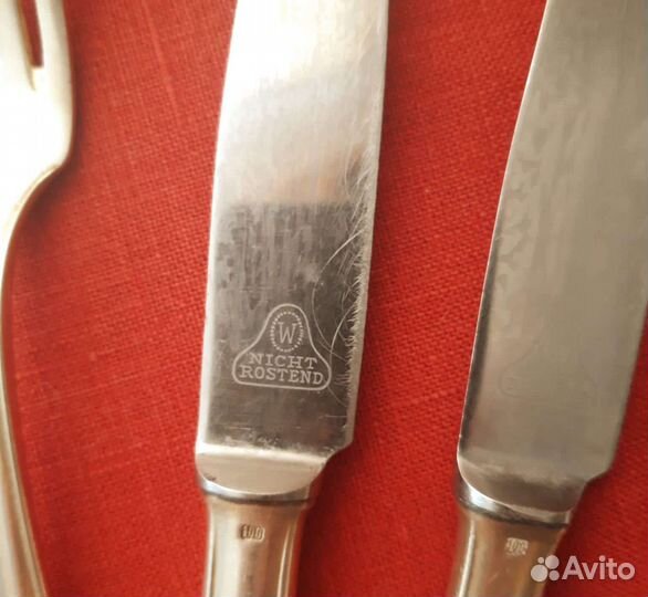 Старинные столовые приборы посеребрение