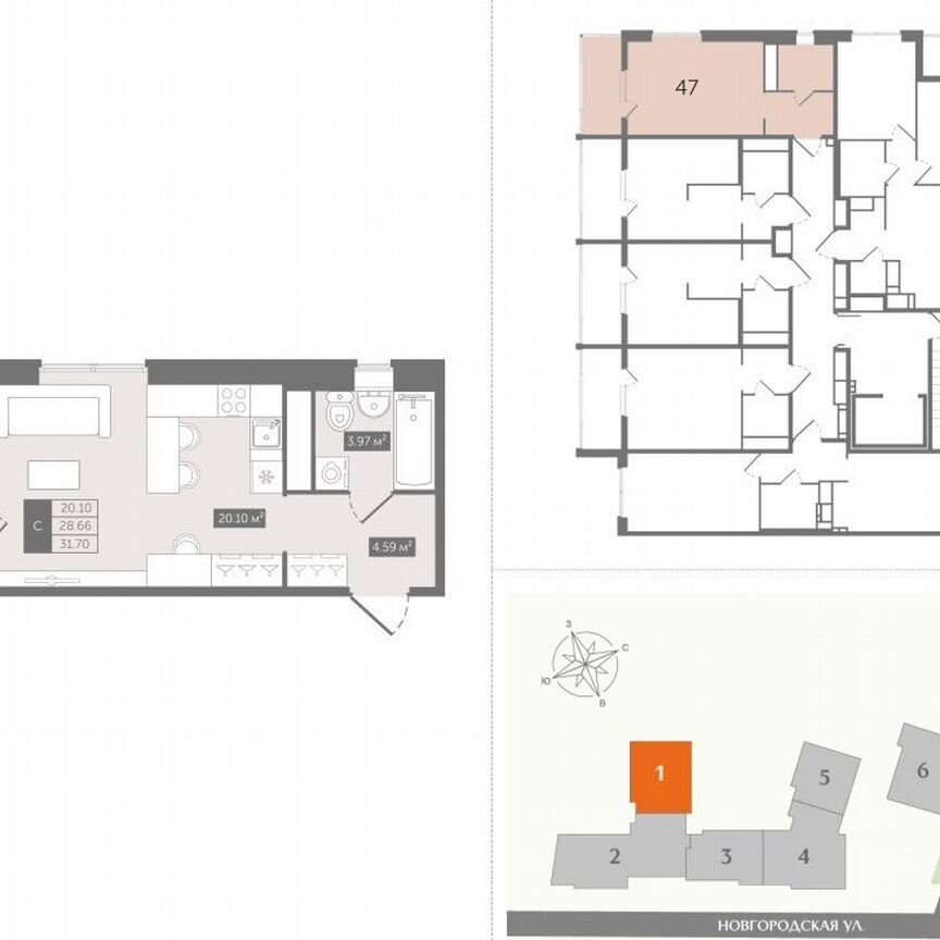 Квартира-студия, 31,7 м², 10/10 эт.