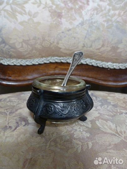 Солонка с Ложечкой Мельхиор