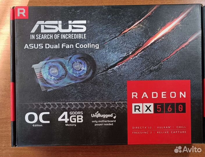 Видеокарта Asus RX560 4GB