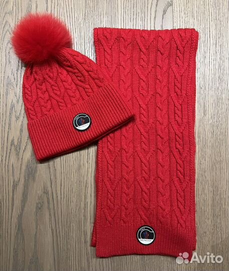 Шапка и шарф moncler новый