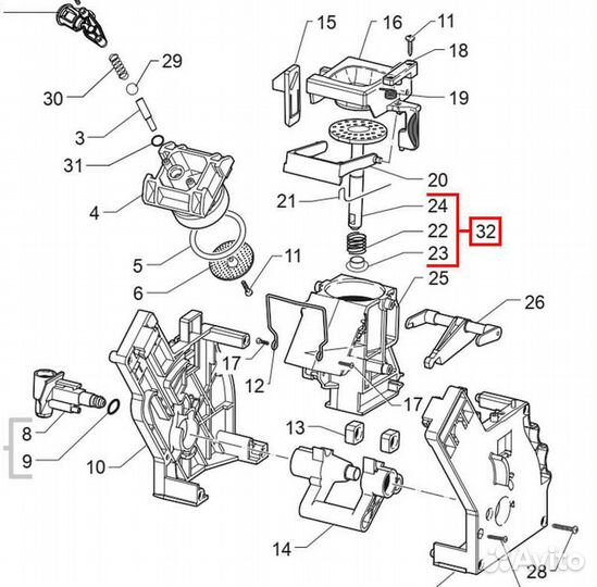 Воронка заварочного узла Saeco/Philips/Gaggia