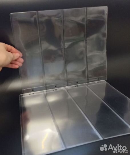 Листы для купюр на 4 банкноты в кляссер съемные