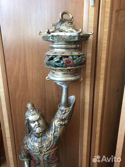 Очень редкая посеребренная фигура китайский воин