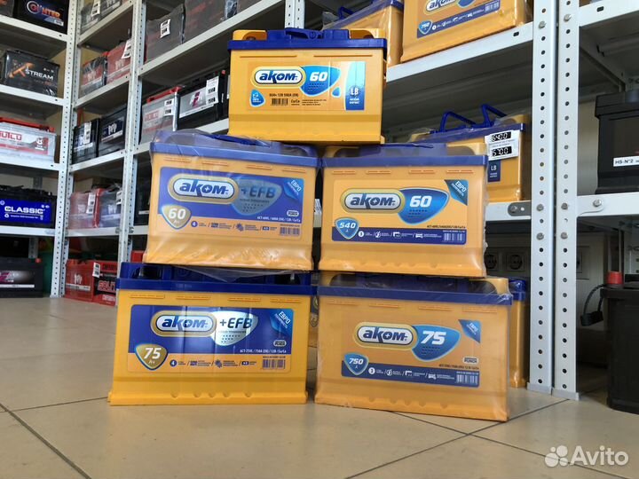 Аккумуляторы Аком 60/ 75Ah+EFB