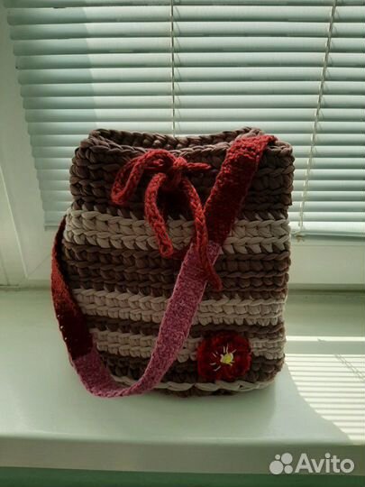 Сумка торба из трикотажной пряжи