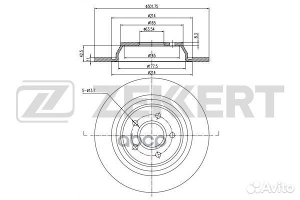 Диск торм. задн. Ford Mondeo V 14- bs-6341 Zekkert