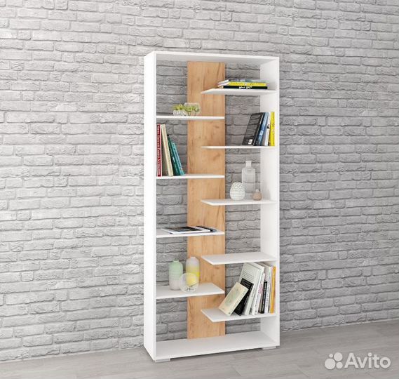 Открытый стеллаж 0,8м Дуб крафт золотой/Белый