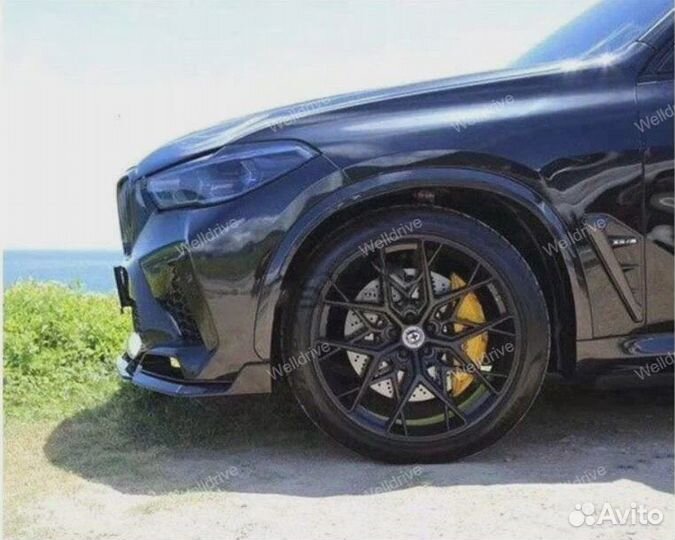 Губа передняя BMW X6M F96 pre-lci Competiton гляне