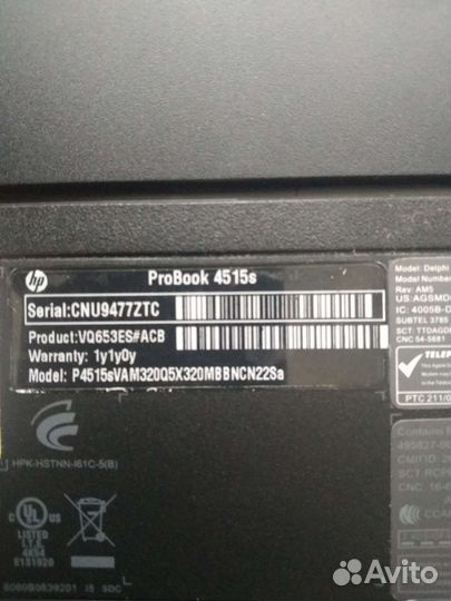 Ноутбук hp Probook 4515S