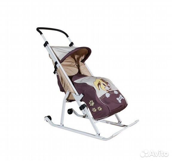 Сумка для санок Любопытный щенок (коричневая)