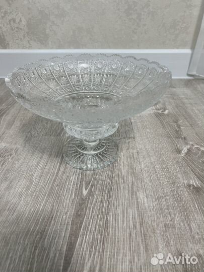Фруктовница на ножке хрусталь