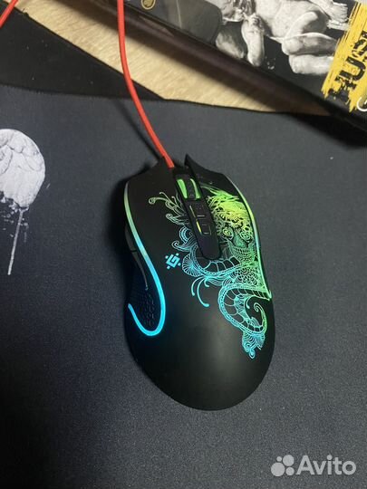 Игровая мышь defender с ковриком