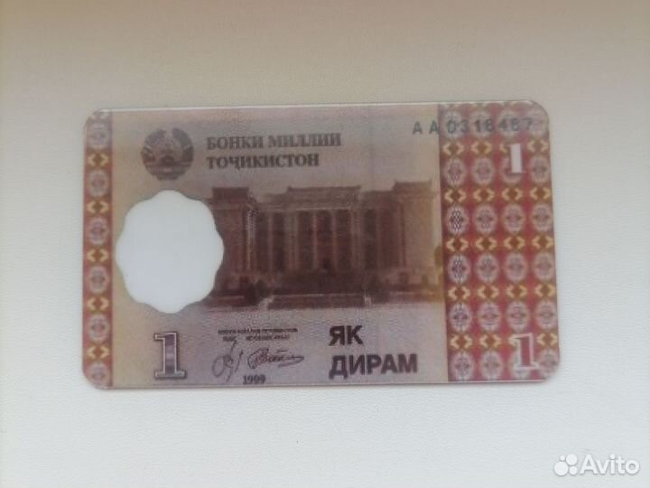 Магнитики на холодильник. Деньги Таджикистана