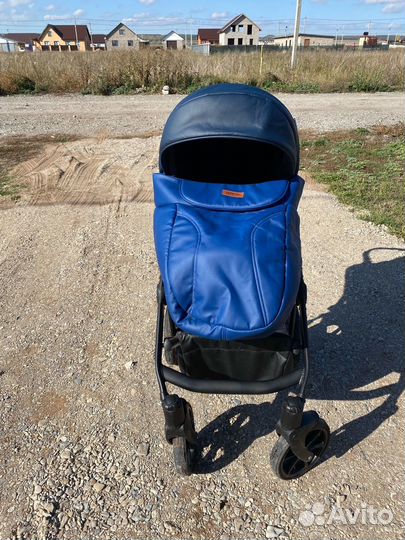 Коляска 2в1 Riko Basic Ozon, 01 (графит-синий)