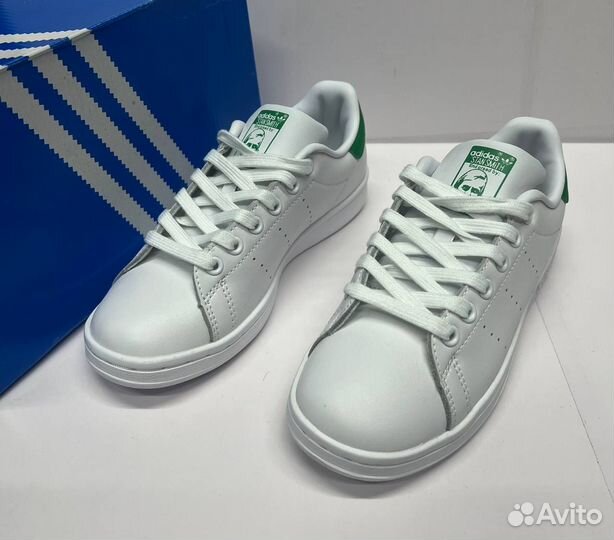 Кроссовки Adidas Stan Smith White/Green зеленые