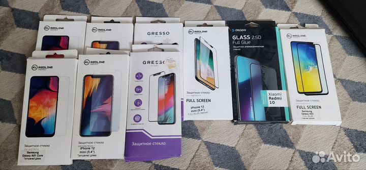 Защитные стекла на телефоны Apple, Samsung, Xiaomi