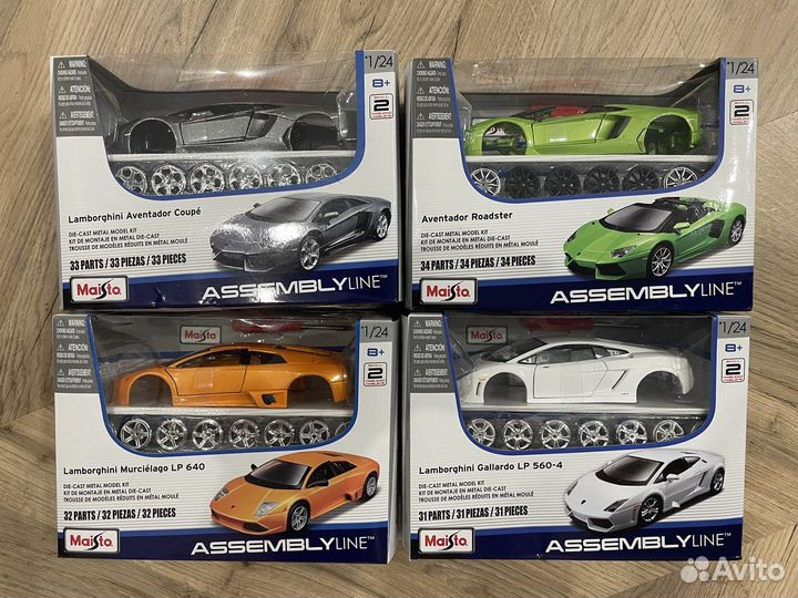 Сборные модели Maisto Lamborghini 1:24 лотом 4 шт