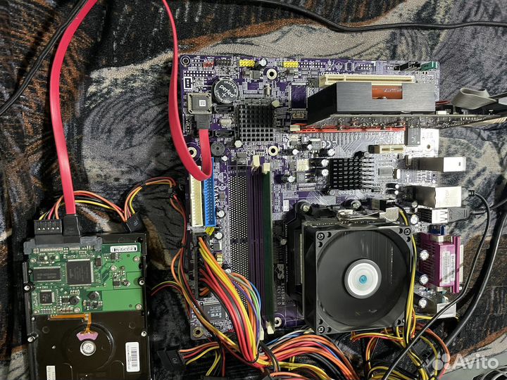 Материнская плата, процессор, куллер, озу