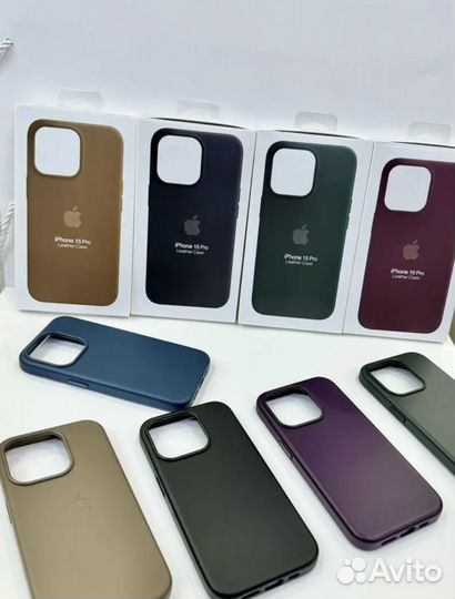 Кожаные чехлы на iPhone 14 -15 Pro Pro Max