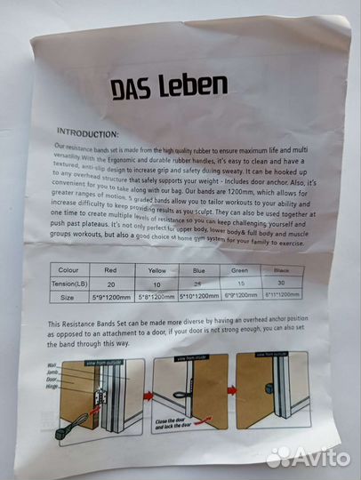 Набор резинок для фитнеса трубчатых эспандеров