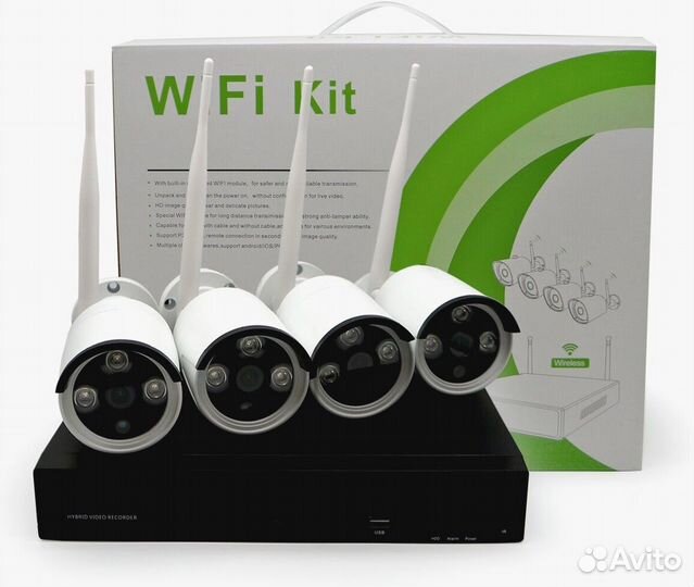 Комплект видеонаблюдения 4 камеры ip wi-fi 5мп
