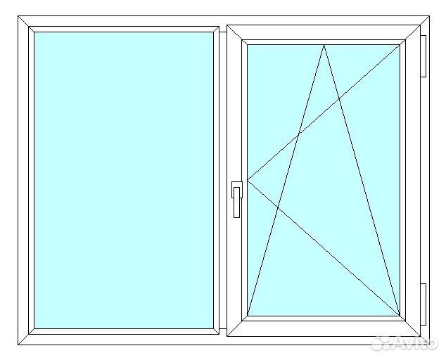 Окно veka WHS60, 2 ств., 2-кам. с/п, 1500x1050