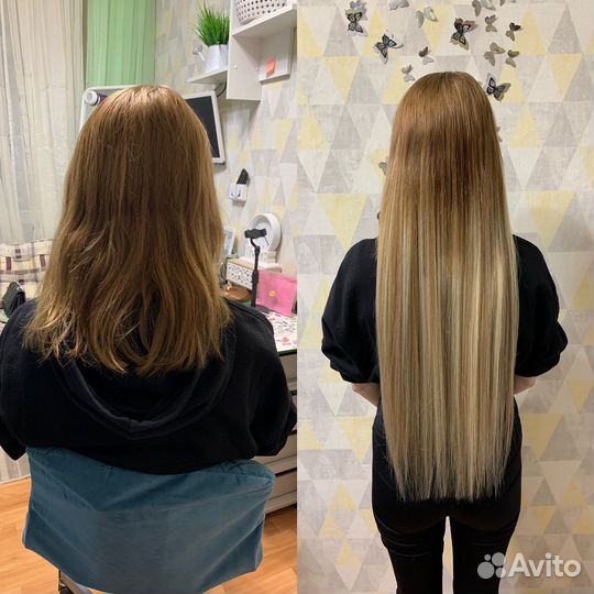 Наращивание волос (волосы+работа)