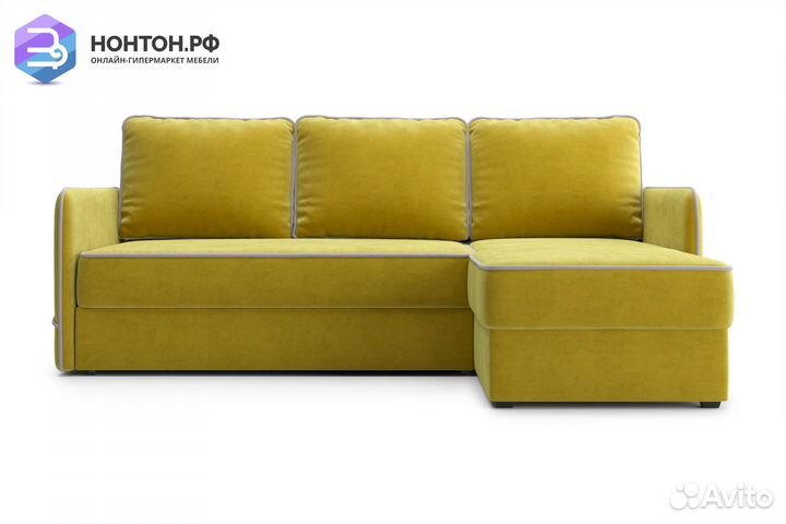 Диван угловой дельфин Энерджи горчичный