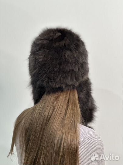 Шапка ушанка вязаная