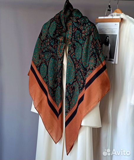 Платок Шаль Hermes Кашемир Пейсли 130*130