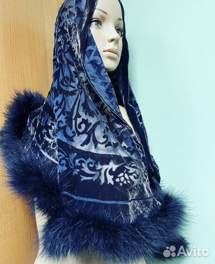 Платок бархат на шёлке