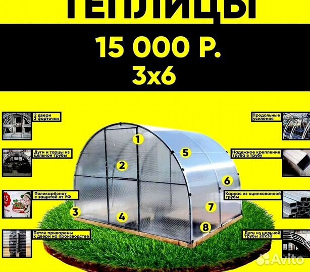 Теплица, поликарбонат, монтаж, чехол