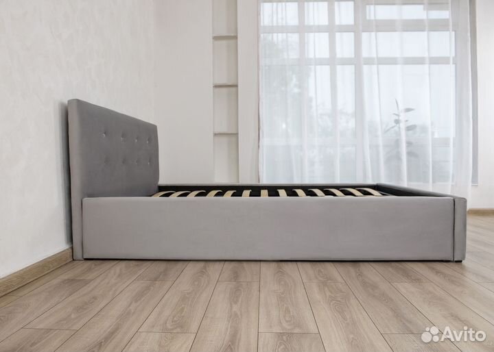 Кровать двуспальная + матрас 160х200 Роза велюр