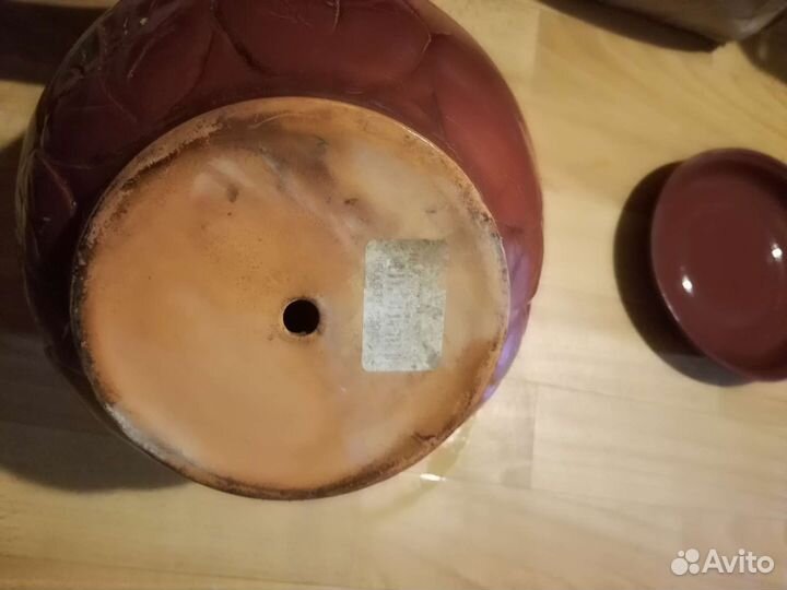 Горшок керамический с подставкой