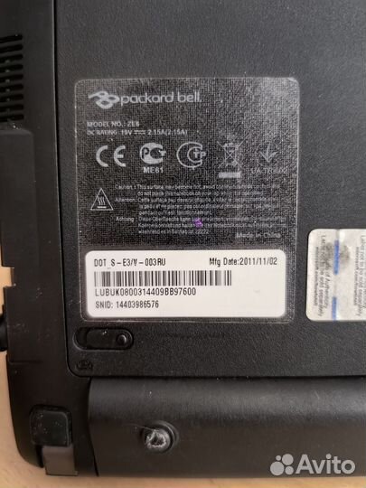 Ноутбук packard bell