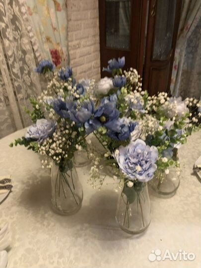 Вазы стекло, подсвечники