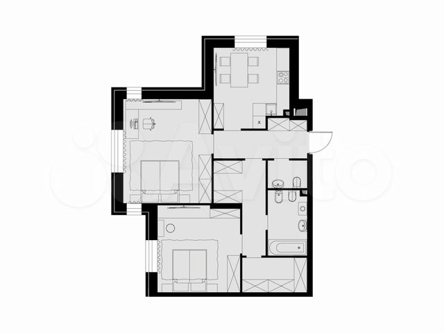 2-к. квартира, 75,3 м², 3/26 эт.