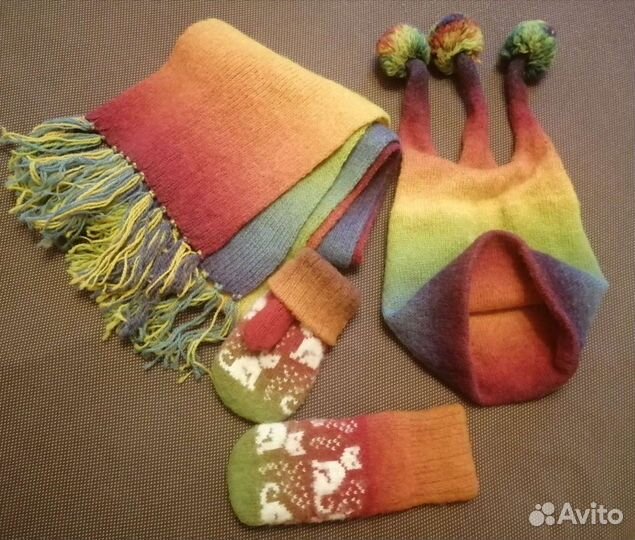 Шапка шарф варежки