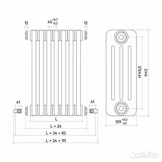 Стальной трубчатый радиатор отопления irsap tesi 4
