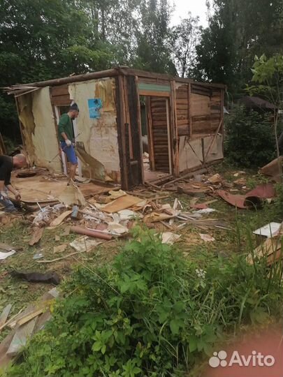 Снос, демонтаж дачных домов, фундамента, сараев