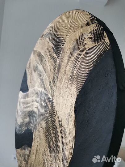 Картина на холсте D40 см акрил поталь текстурная п