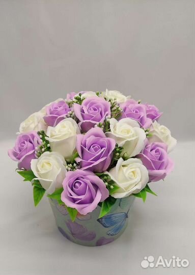 Мыльные розы в коробке