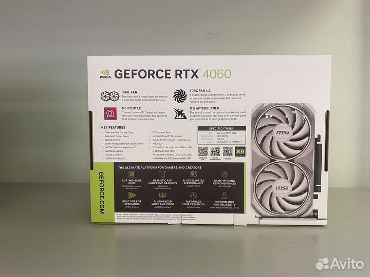 Видеокарта msi rtx 4060 ventus 2X white OC