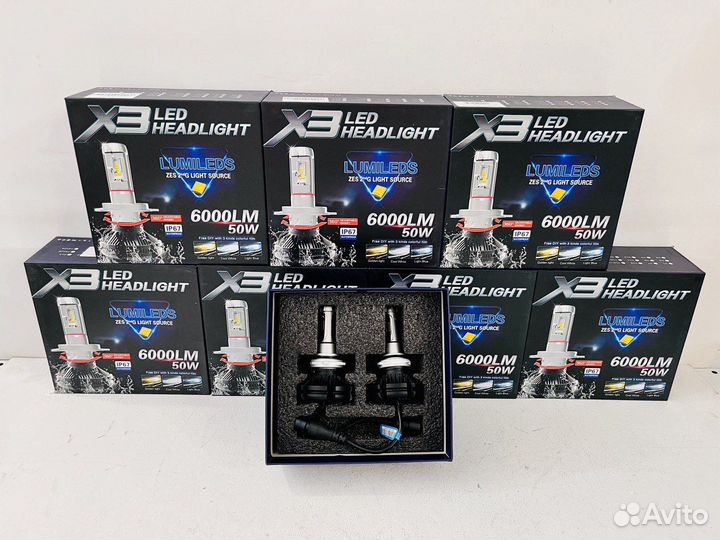 Светодиодные лампы X3 цоколь hb4 мощность 55w